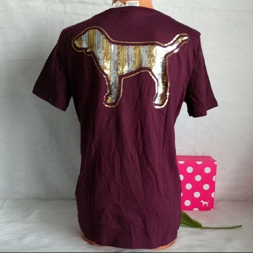 Size M🌺PINK VICTORIA'S SECRET SHORT SLEEVE - Picture 2 of 4